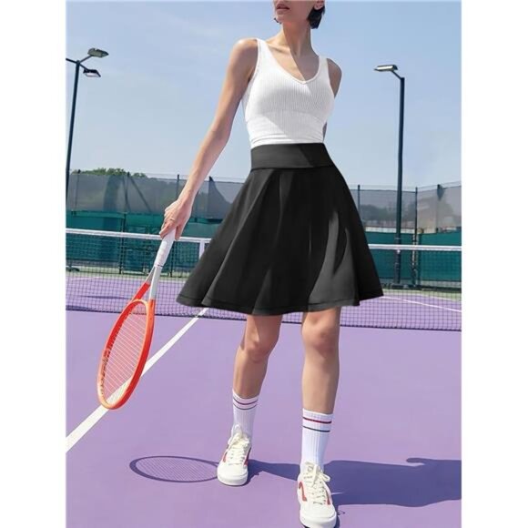 Women Knee Length Skort High Waisted Tennis Golf Skirt Casual Summer Travel - Picture 6 of 7